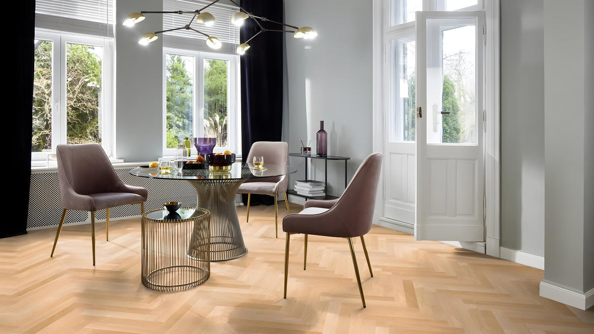 Boen Engineered Maple Herringbone Flooring, L/Natural: 10.0 x 70 x 470 mm