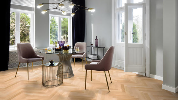Boen  Engineered Maple Herringbone Flooring, Unbrushed & L/Natural: 10.0 x 70 x 470 mm