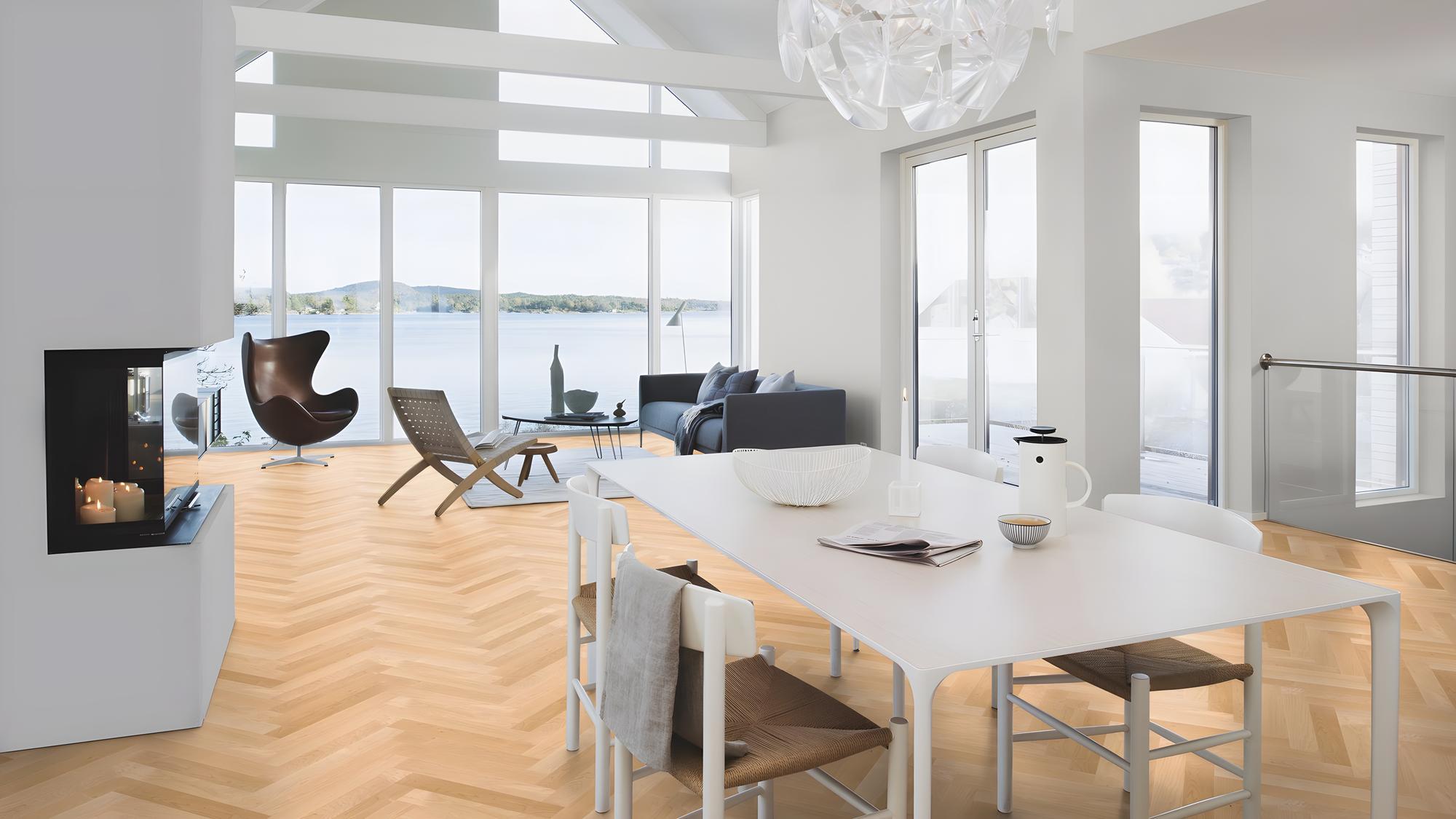 Boen  Engineered Maple Herringbone Flooring, Unbrushed & L/Matt: 10.0 x 70 x 470 mm
