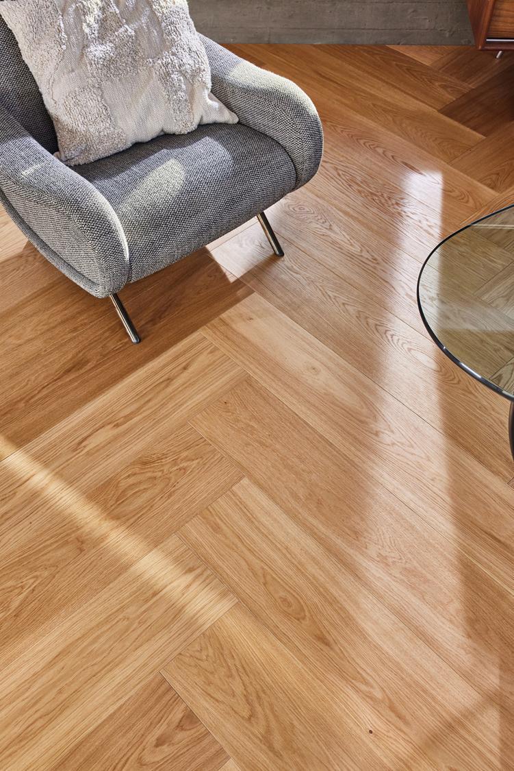 Boen Adagio Engineered Oak Herringbone Flooring, Brushed & L/Natural, A & B Planks: 14.0 x 209 x 1,045 mm