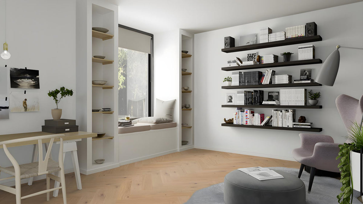 Boen Animoso Engineered Oak Herringbone Flooring, Brushed & L/Pure, A & B Planks: 14.0 x 138 x 690 mm