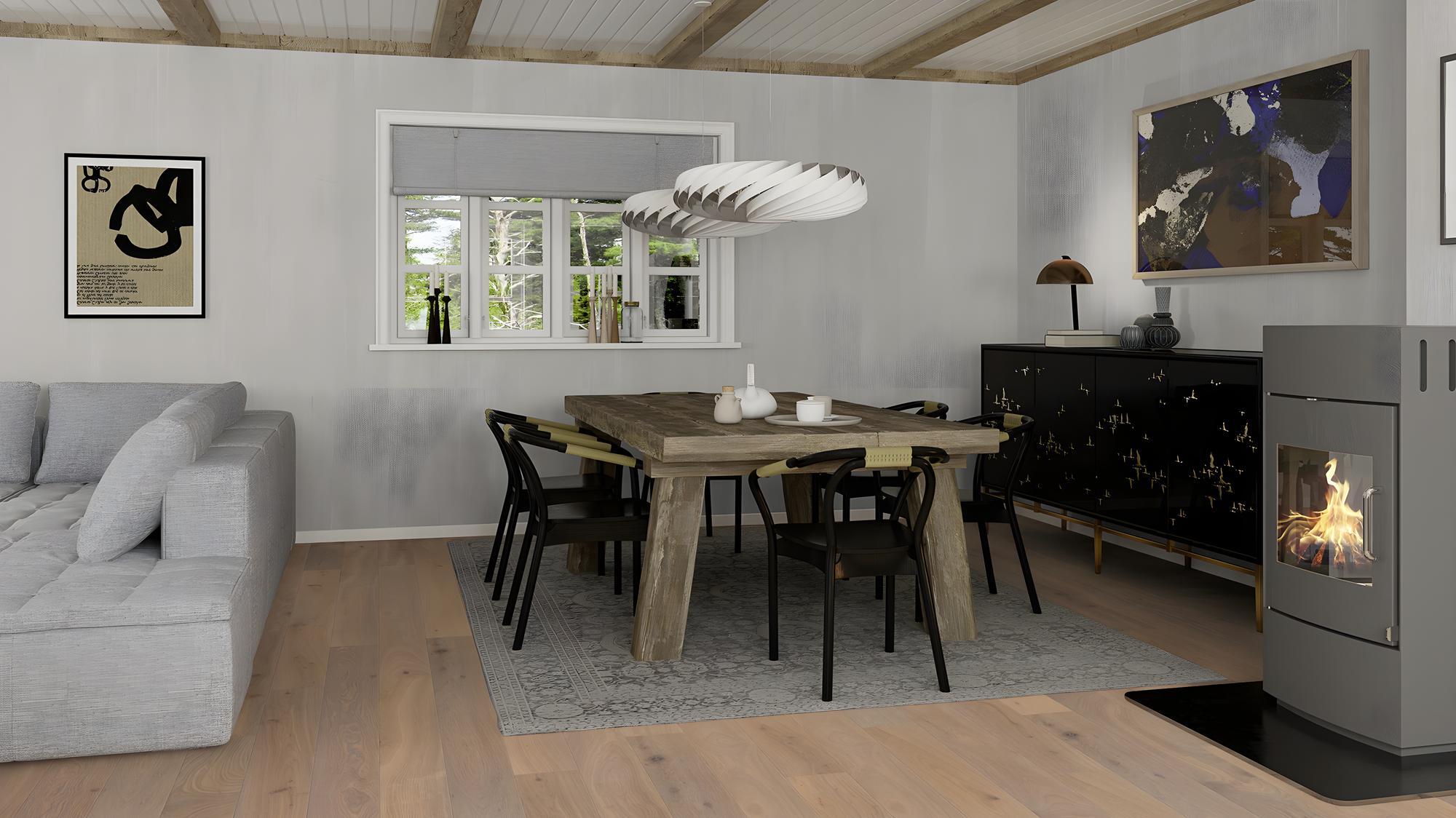 Boen Animoso Engineered Semi Smoked White Oak Planks Flooring, Brushed & L/Natural: 14.0 x 138 x 2,200 mm