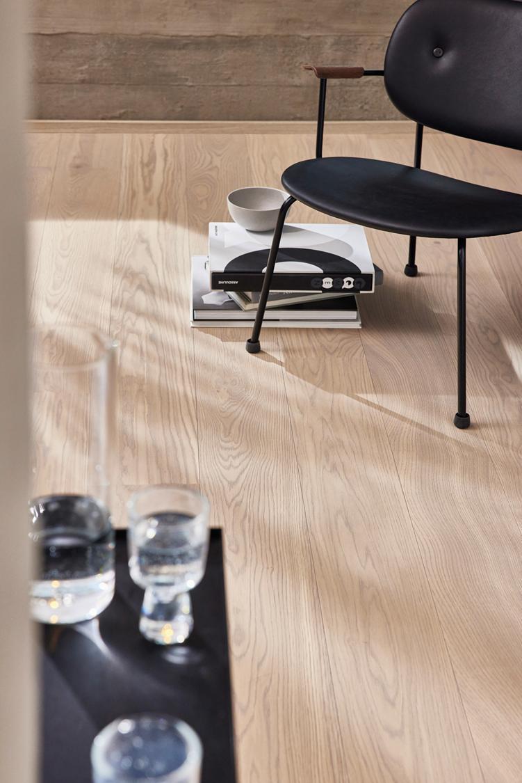 Boen Animoso Engineered Fresh White Oak Planks Flooring, Brushed & L/Matt Pro: 14.0 x 209 x 2,200 mm