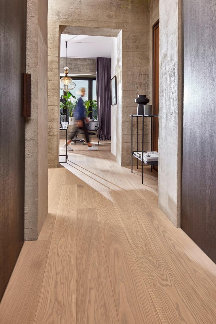 Boen Animoso Engineered Fresh White Oak Planks Flooring, Brushed & L/Matt Pro: 14.0 x 209 x 2,200 mm
