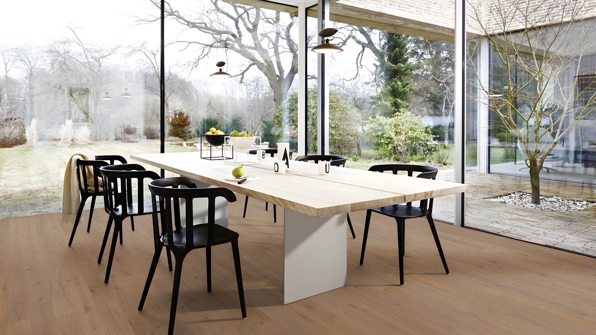 Boen Animoso Engineered Medium Grey Oak Planks Flooring, Brushed & L/Matt Plus: 14.0 x 138 x 2,200 mm