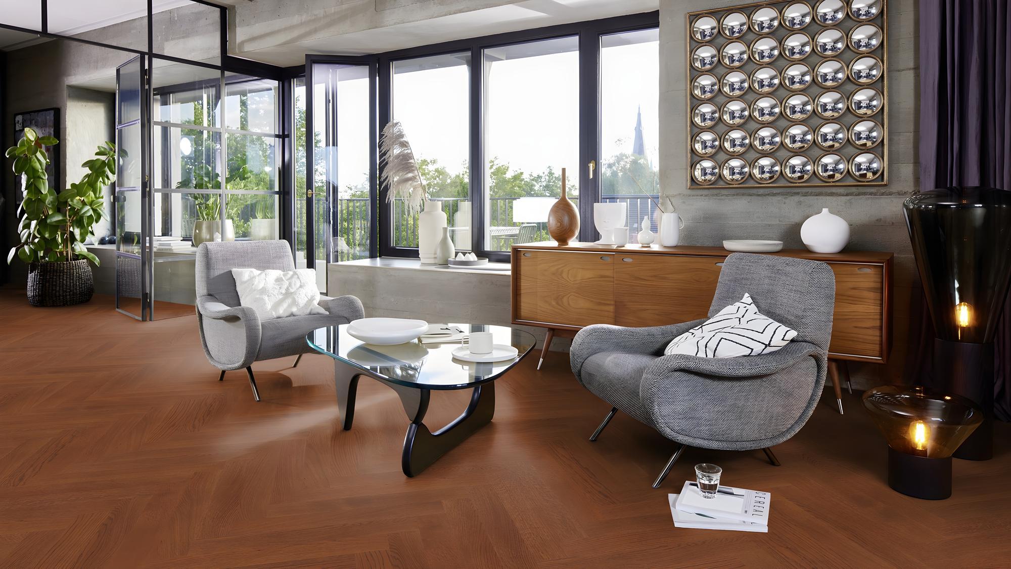 Boen Baltic Engineered Toscana Oak Herringbone Flooring, Unbrushed & L/Matt: 10.0 x 70 x 470 mm