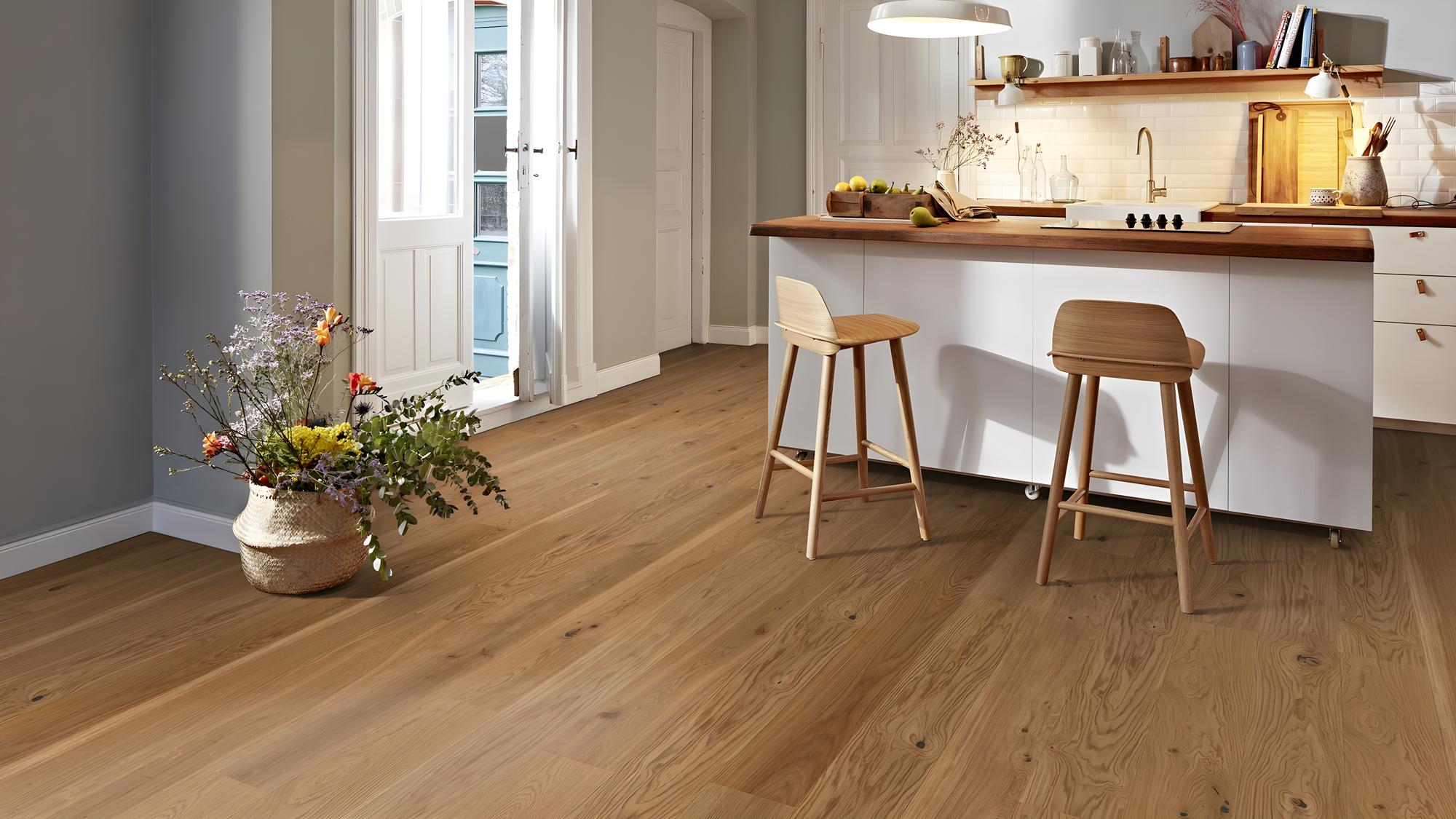 Boen Vivo Engineered Indian Summer Oak Planks Flooring, Double Brushed & L/Natural: 13.2 x 181 x 2,200 mm