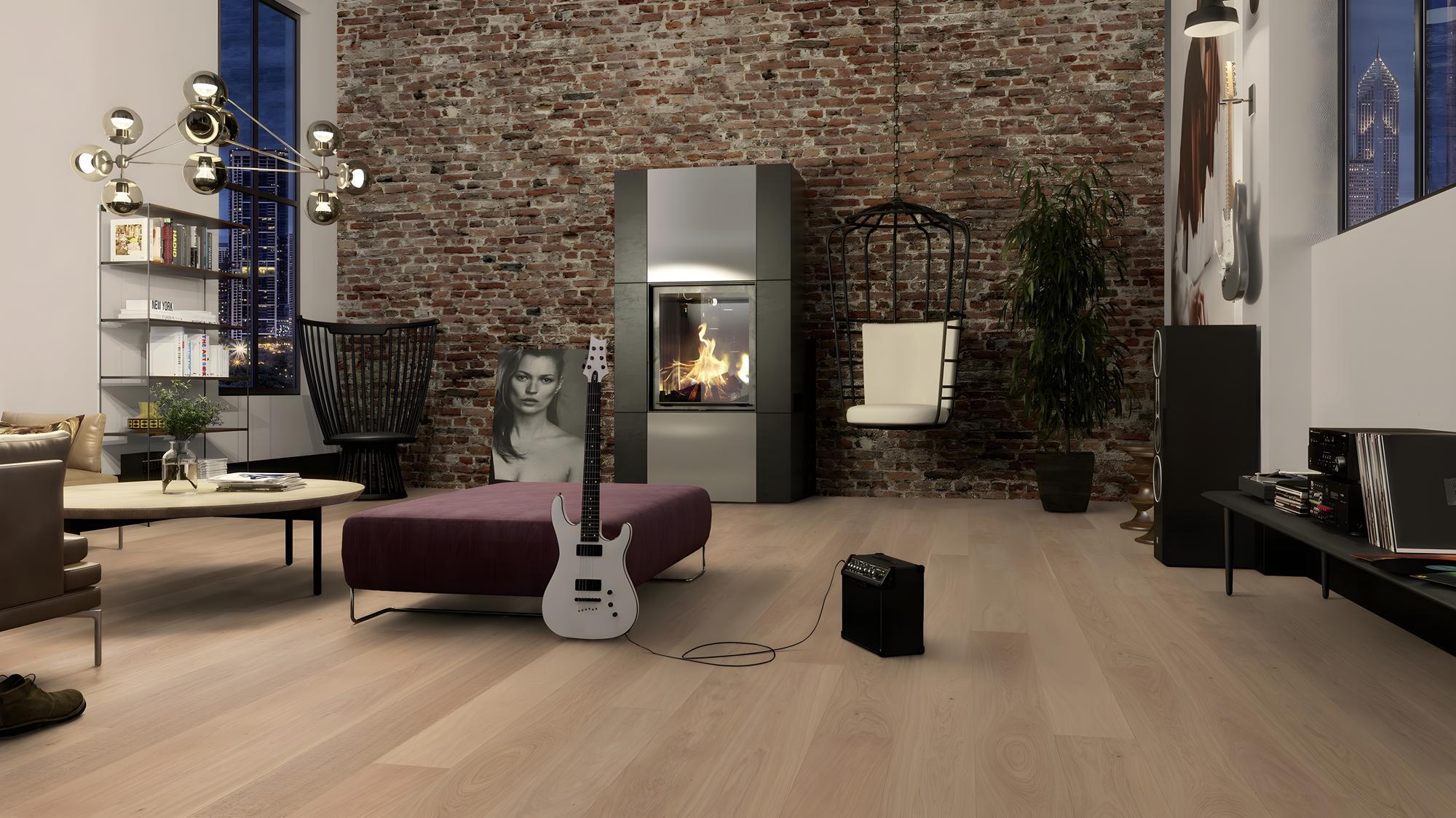 Boen Andante Engineered Oak Planks Flooring, Brushed & L/Pure: 13.2 x 181 x 2,200 mm
