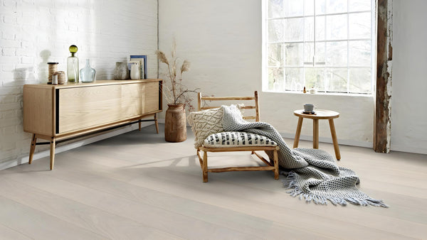 Boen Andante Engineered White Oak Planks Flooring, Brushed & L/Pure: 13.2 x 181 x 2,200 mm