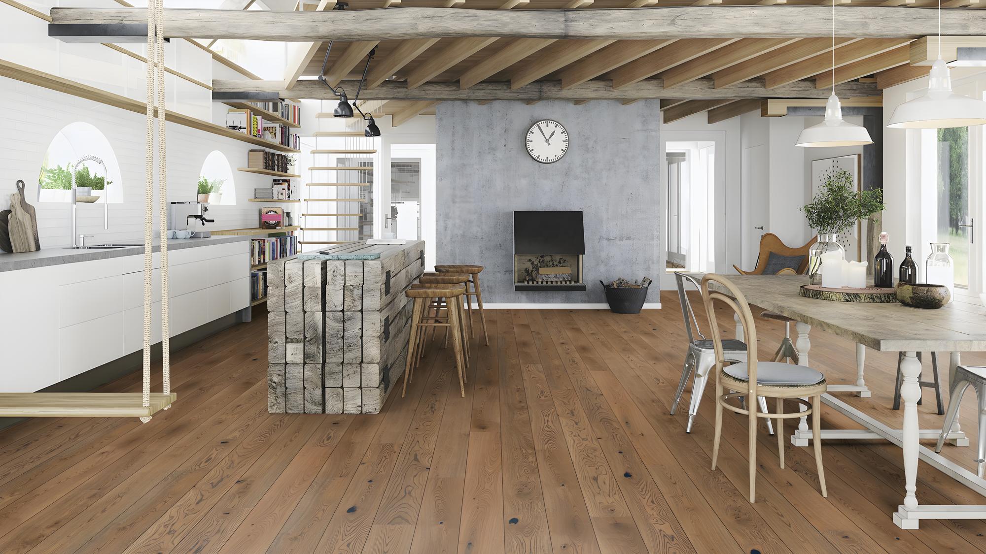 Boen Vivo Engineered Alamo Oak Planks Flooring, Unbrushed & L/Natural: 13.2 x 181 x 2,200 mm