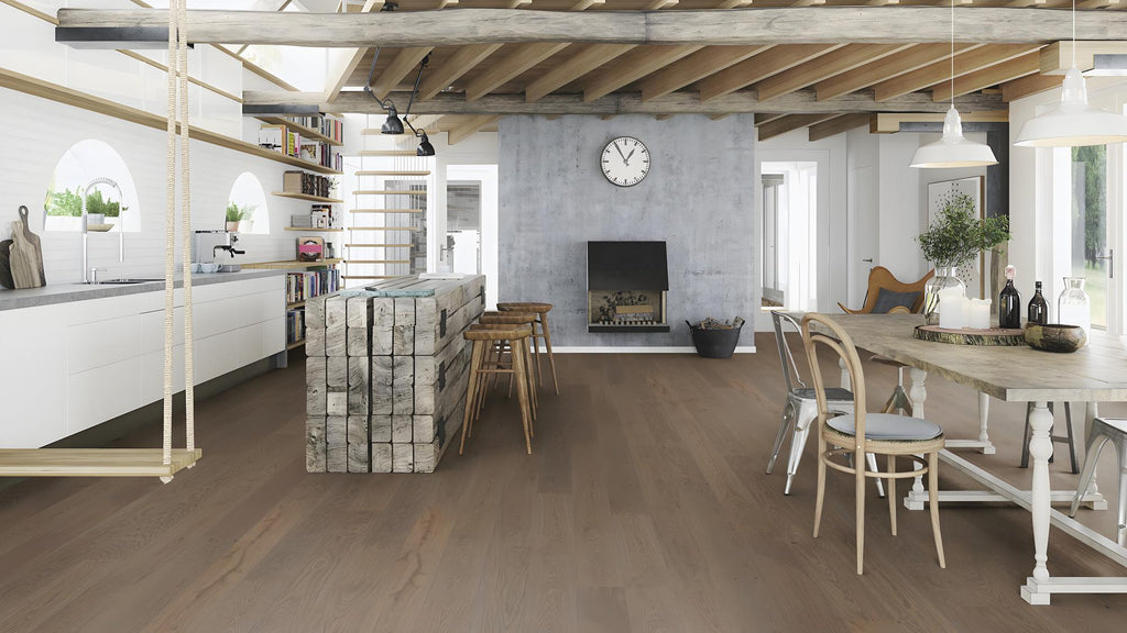 Boen Animoso Engineered Grey Pepper Oak Planks Flooring, Brushed & L/Natural: 13.2 x 181 x 2,200 mm