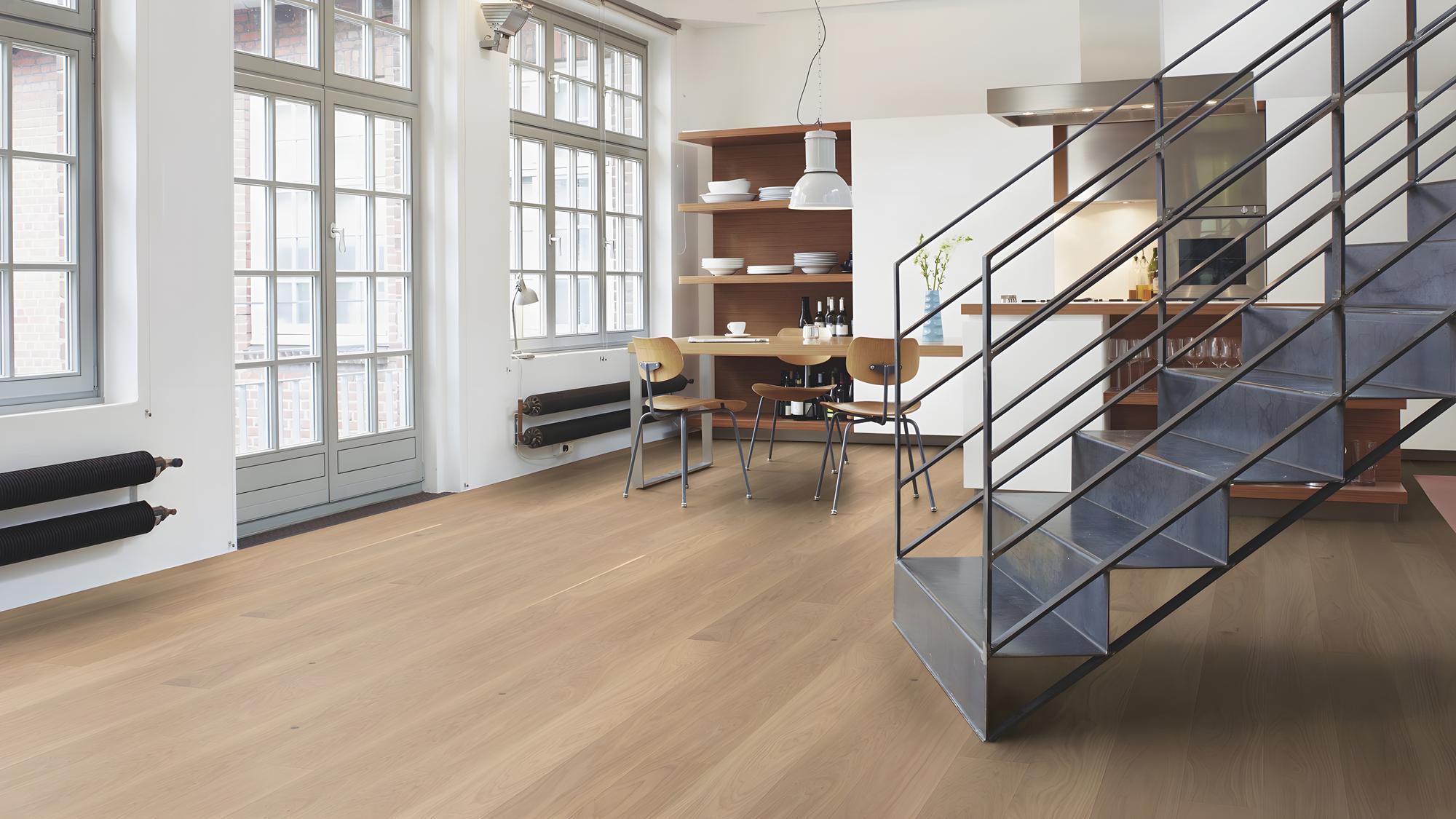 Boen Andante Engineered White Oak Planks Flooring, Brushed & L/Natural: 13.2 x 181 x 2,200 mm