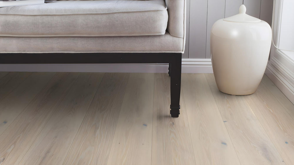 Boen Vivo Engineered Pale White Oak Planks Flooring, Brushed & L/Pure: 13.2 x 181 x 2,200 mm
