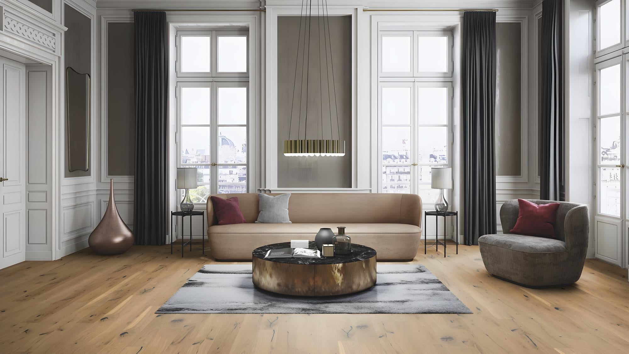 Boen Espressivo Engineered Authentic Oak Planks Flooring, Brushed & L/Natural: 14.0 x 138 x 2,200 mm