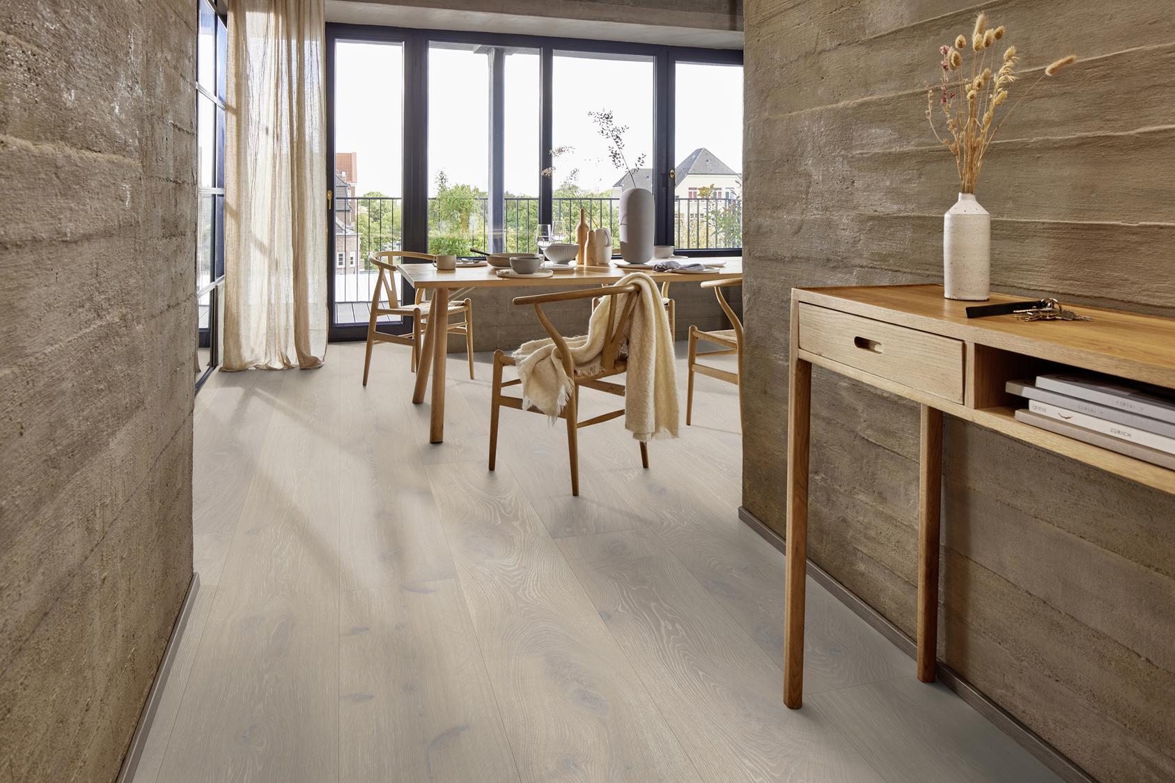 Boen Canyon Engineered Grey Harmony Oak Planks Flooring, Brushed & L/Pure: 15.0 x 300 x 2,750 mm
