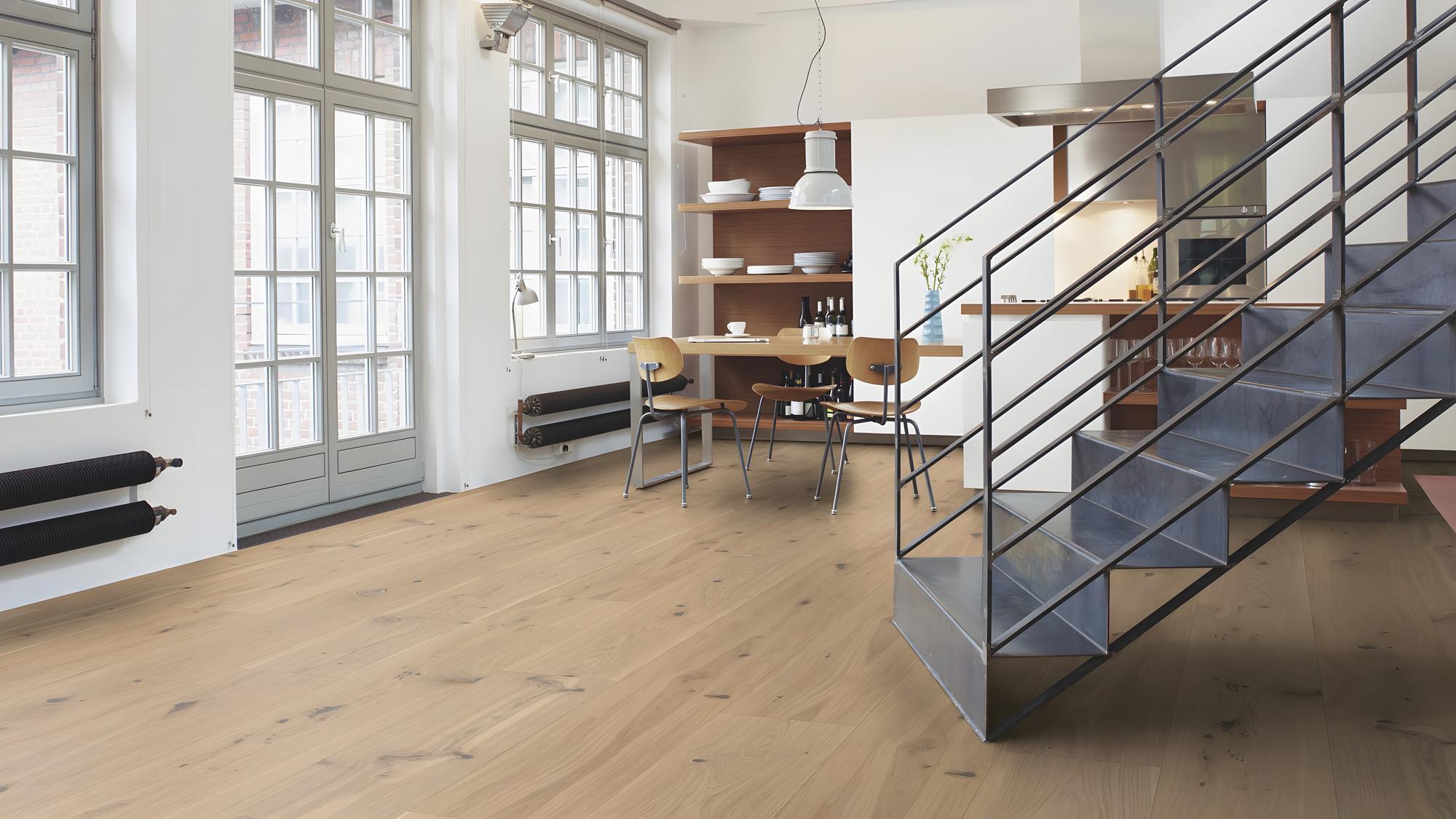 Boen Canyon Engineered White Oak Planks Flooring, Brushed & L/Pure: 15.0 x 300 x 2,750 mm