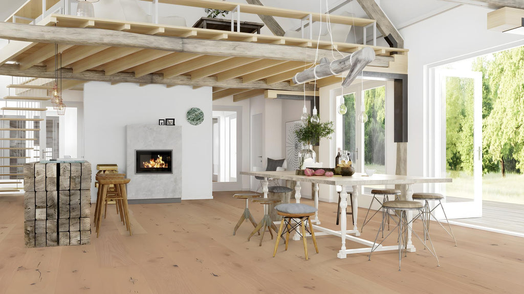 Boen Traditional Engineered Oak Planks Flooring, Brushed & L/Pure: 15.0 x 300 x 2,750 mm