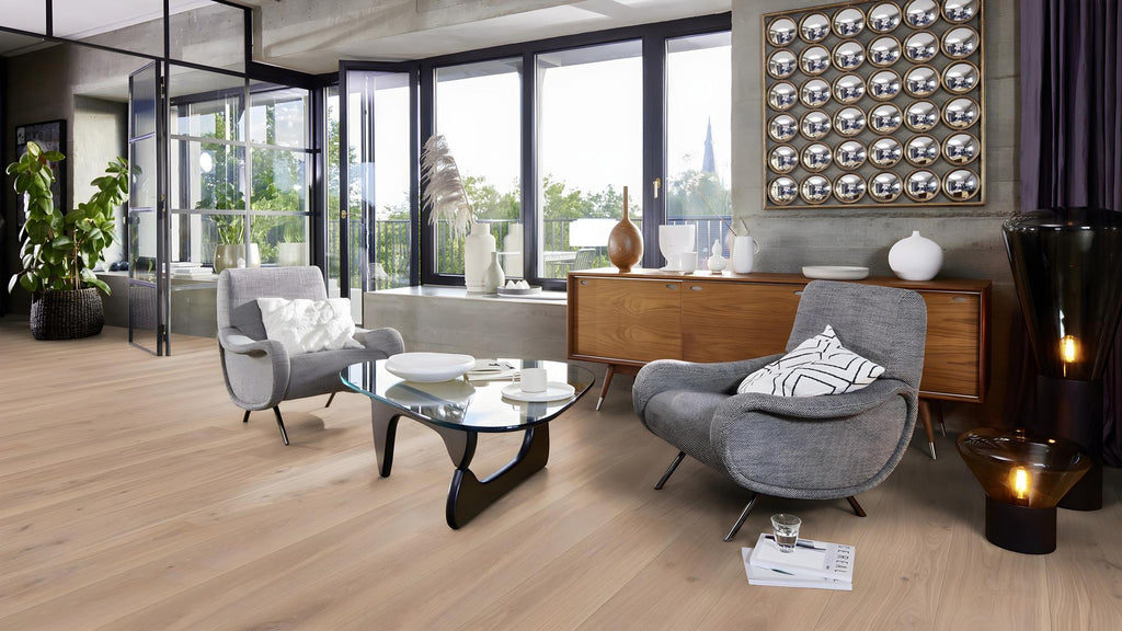 Boen Animoso Engineered White Oak Planks Flooring, Unbrushed & L/Natural: 13.2 x 181 x 2,200 mm