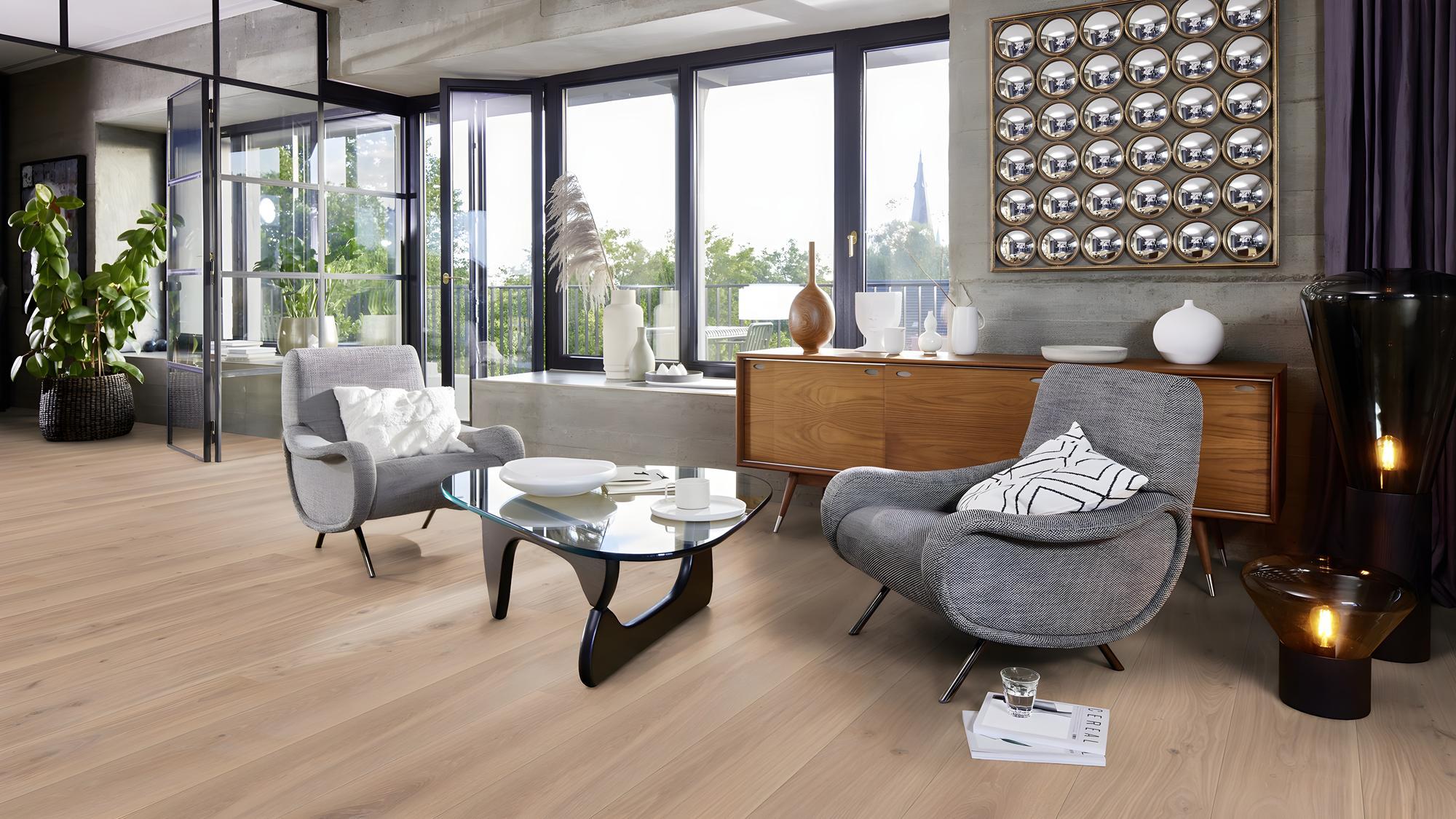Boen Animoso Engineered White Oak Planks Flooring, Unbrushed & L/Natural: 13.2 x 181 x 2,200 mm
