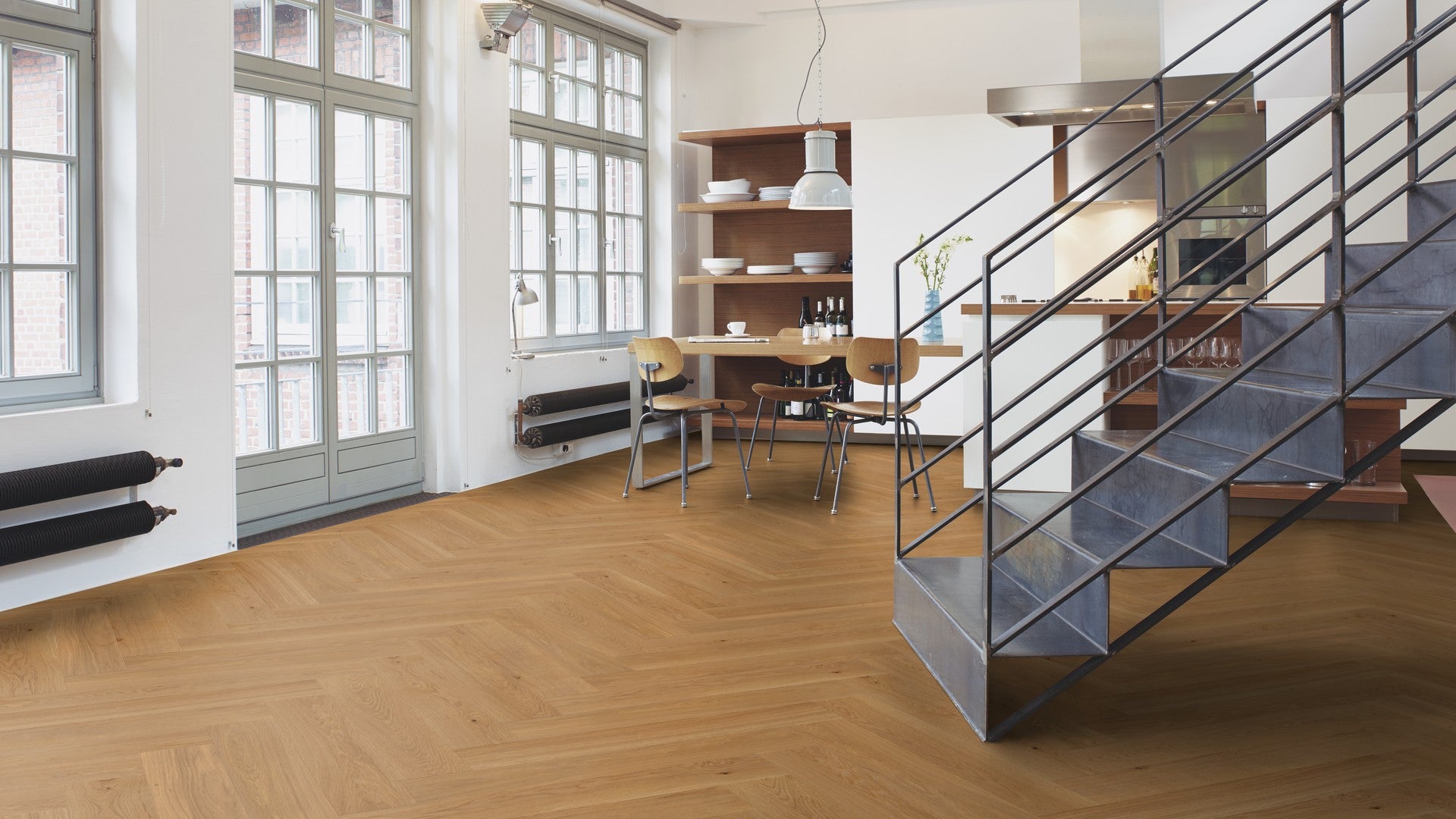 Boen Adagio Engineered Oak Herringbone Flooring, Brushed & L/Matt: 10.5 x 137 x 790 mm