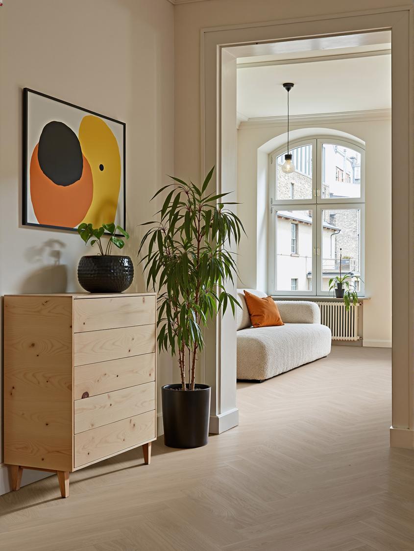 Boen Andante Engineered Pale White Oak Herringbone Flooring, Brushed & L/Matt Plus: 10.5 x 137 x 790 mm