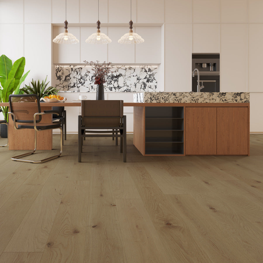 Ovara  Engineered Blonde Oak Planks Flooring, Brushed & Matt Lacquered: 12.0 x 190 x 1,900 mm