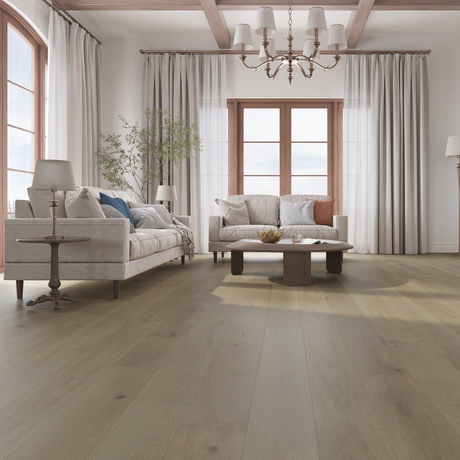Ovara  Engineered Misted Oak Planks Flooring, Brushed & Matt Lacquered: 12.0 x 190 x 1,900 mm