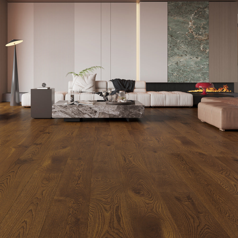Ovara  Engineered Cognac Oak Planks Flooring, Brushed & Matt Lacquered: 12.0 x 190 x 1,900 mm