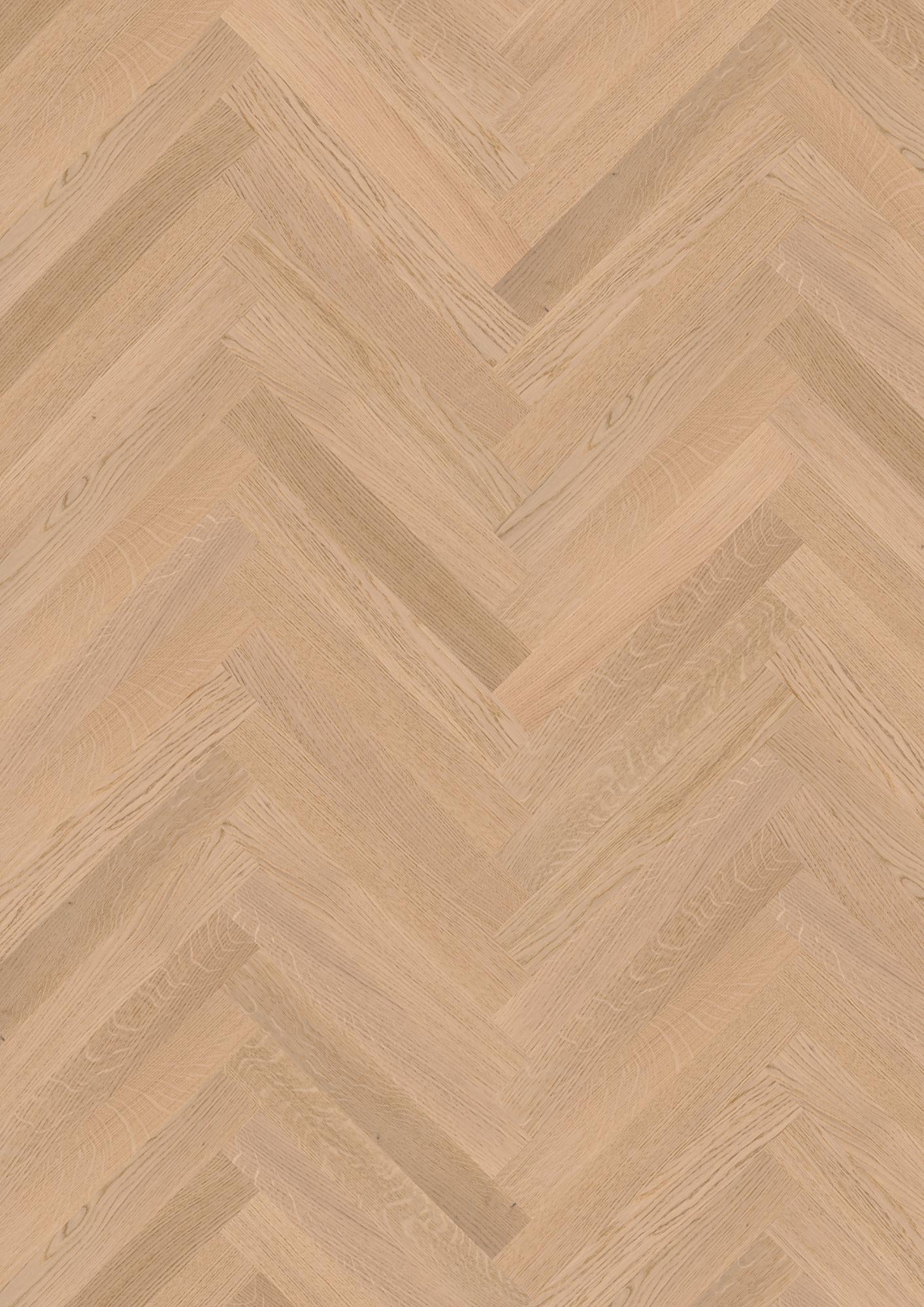 Boen  Engineered White Oak Herringbone Flooring, Unbrushed & L/Matt: 10.0 x 70 x 470 mm