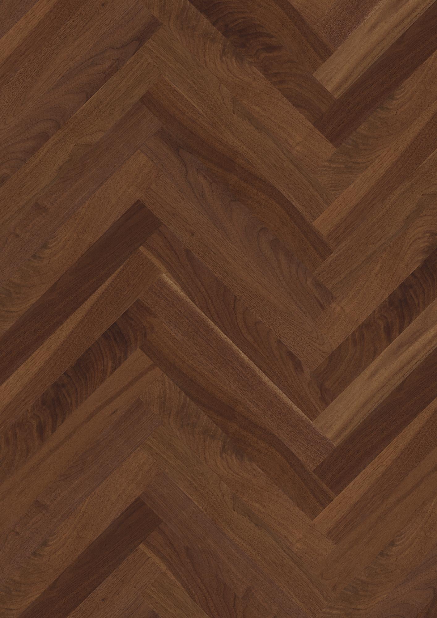 Boen  Engineered American Walnut Herringbone Flooring, Unbrushed & L/Matt: 10.0 x 70 x 470 mm