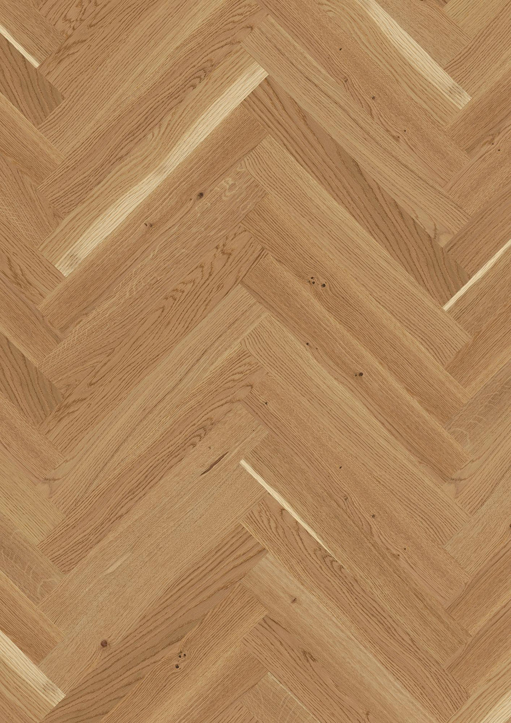 Boen Basic Engineered Oak Herringbone Flooring, Unbrushed & L/Natural: 10.0 x 70 x 470 mm