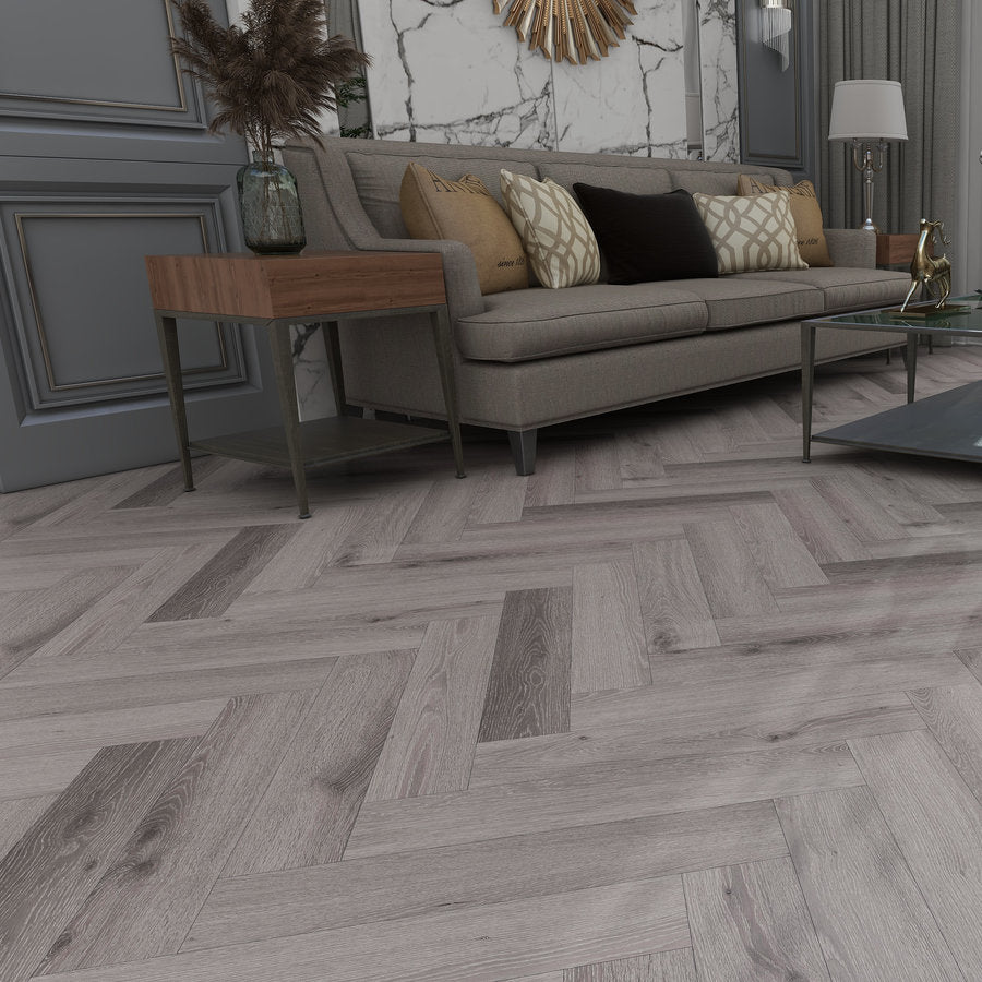 Ovara Boat Shack Oak Herringbone LVT Flooring: 5.5 x 122 x 610 mm