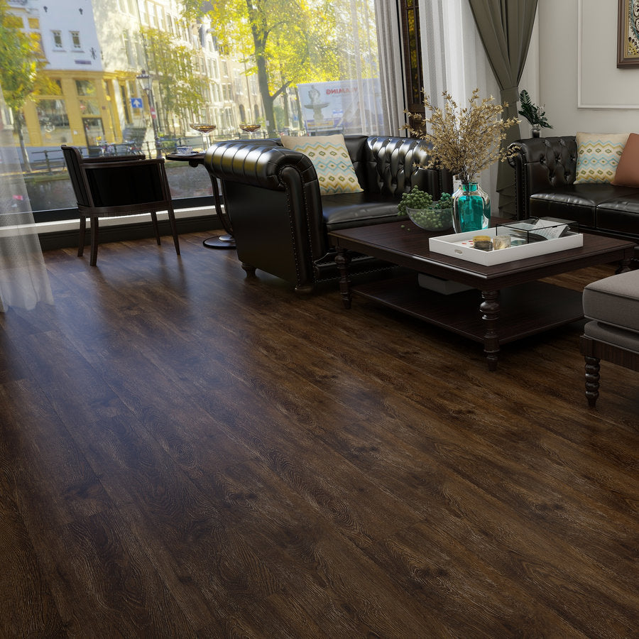 Ovara Smoked Oak Planks LVT Flooring: 5.5 x 180 x 1,220 mm