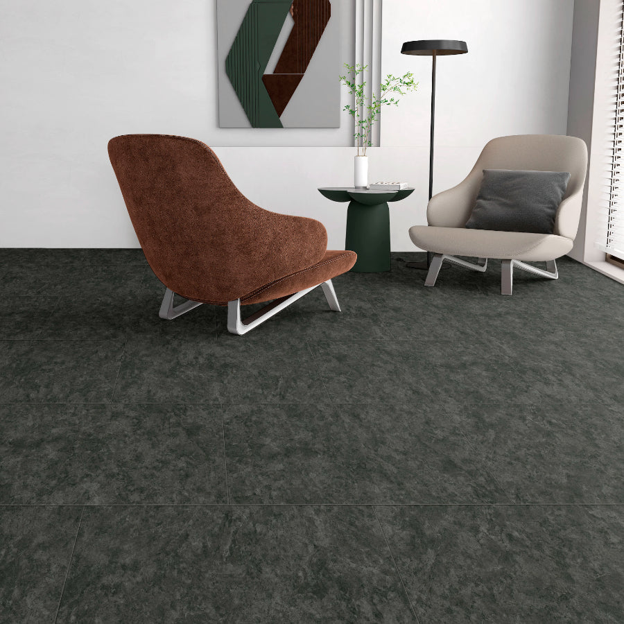 Ovara Graphite Stone Tile LVT Flooring: 5.5 x 457 x 914 mm