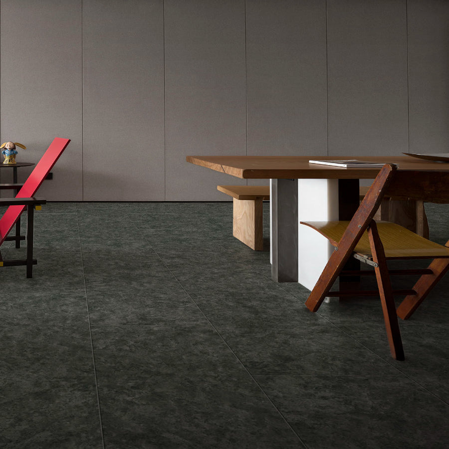 Ovara Graphite Stone Tile LVT Flooring: 5.5 x 457 x 914 mm