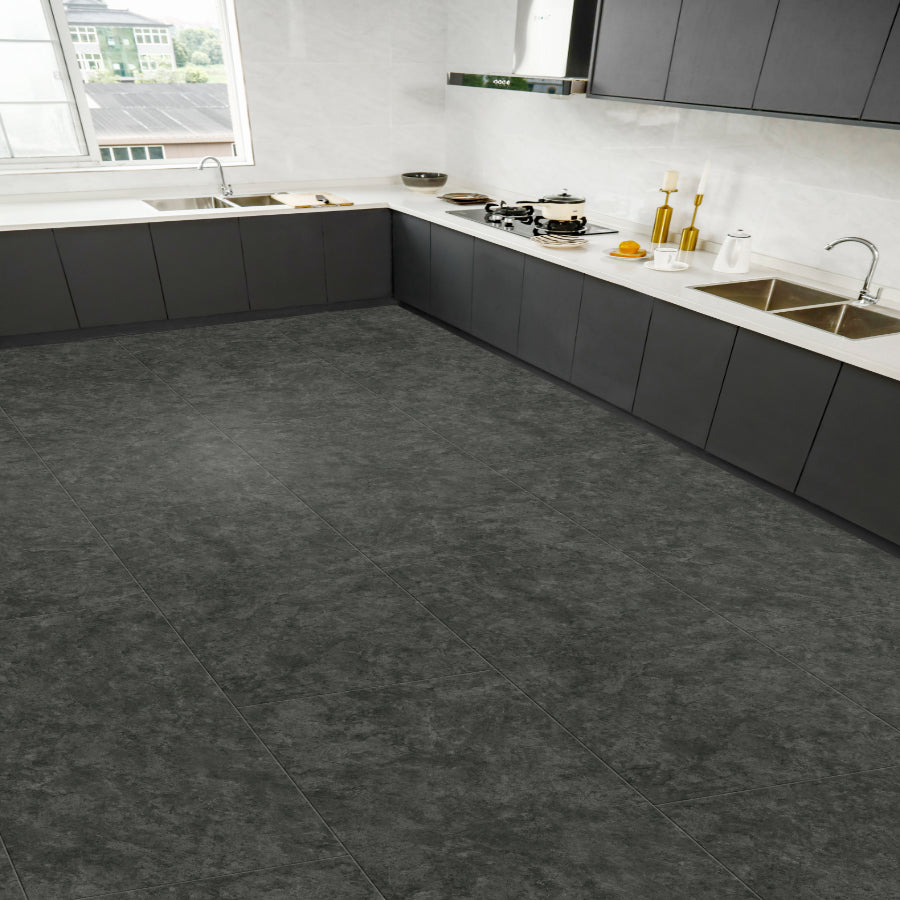 Ovara Graphite Stone Tile LVT Flooring: 5.5 x 457 x 914 mm
