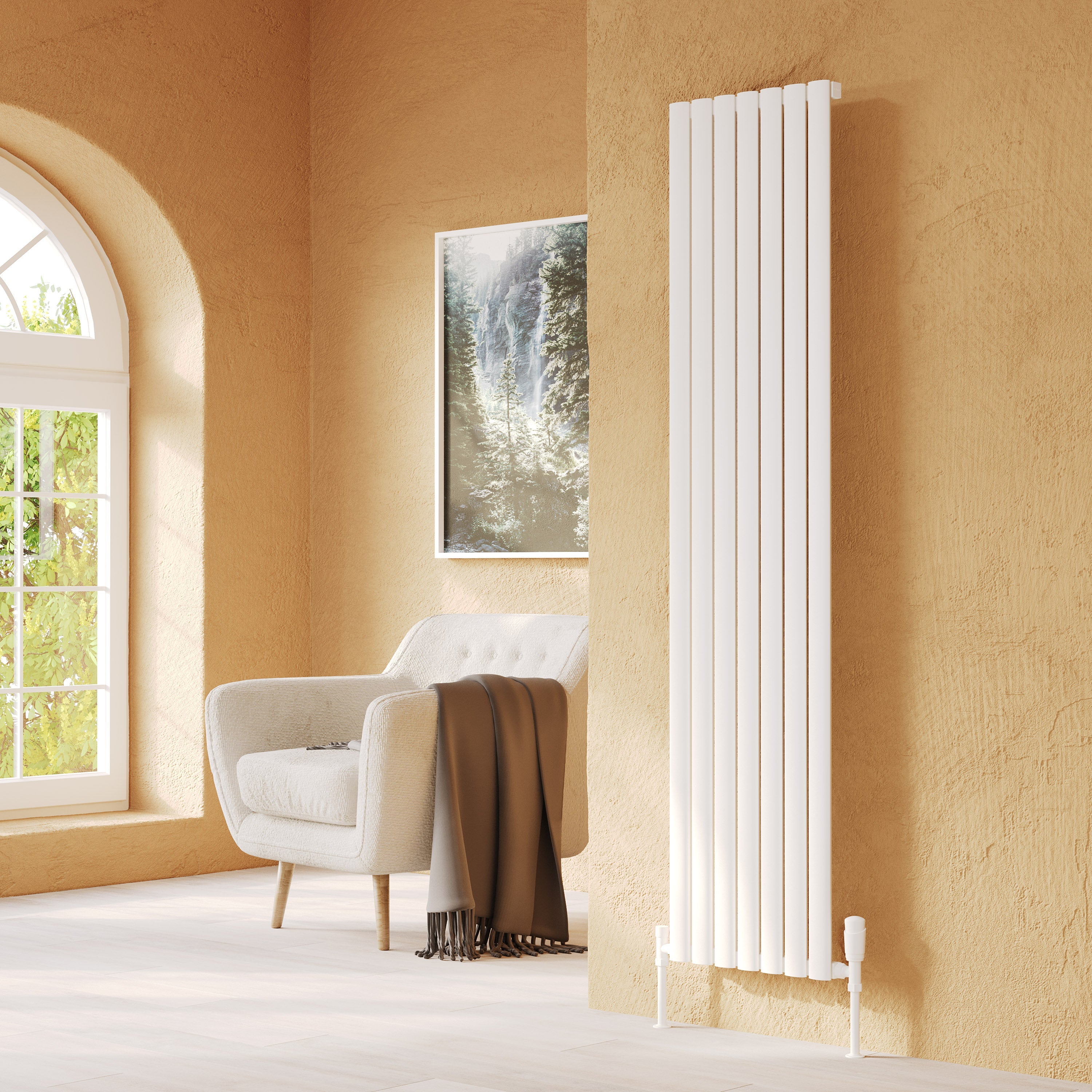 Helmsley Vertical White Aluminium Radiator 1800mm (H) x 522mm (W)