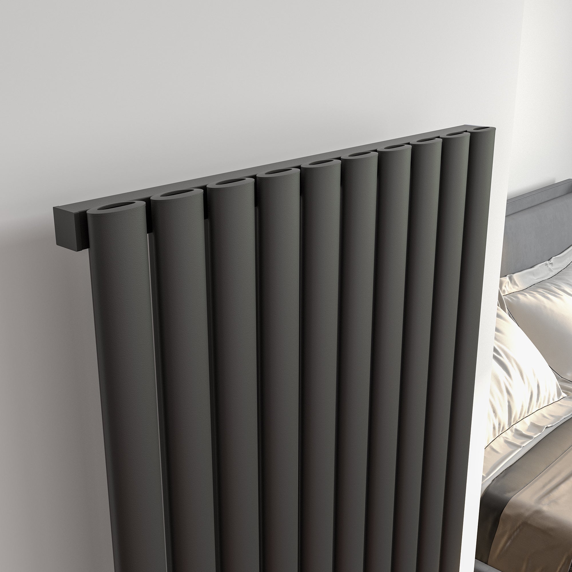 Helmsley Vertical Anthracite Aluminium Radiator 1800mm (H) x 463mm (W)