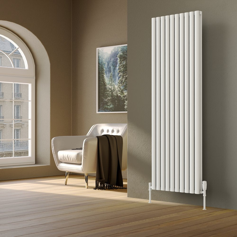 Helmsley Vertical White Aluminium Radiator 1,800 x 286mm | Ovara ...