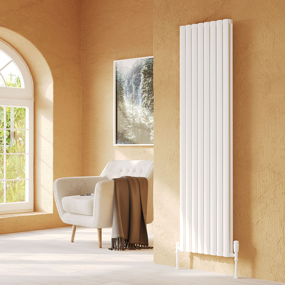 Helmsley Double Vertical White Aluminium Radiator 1800mm (H) x 286mm (W)