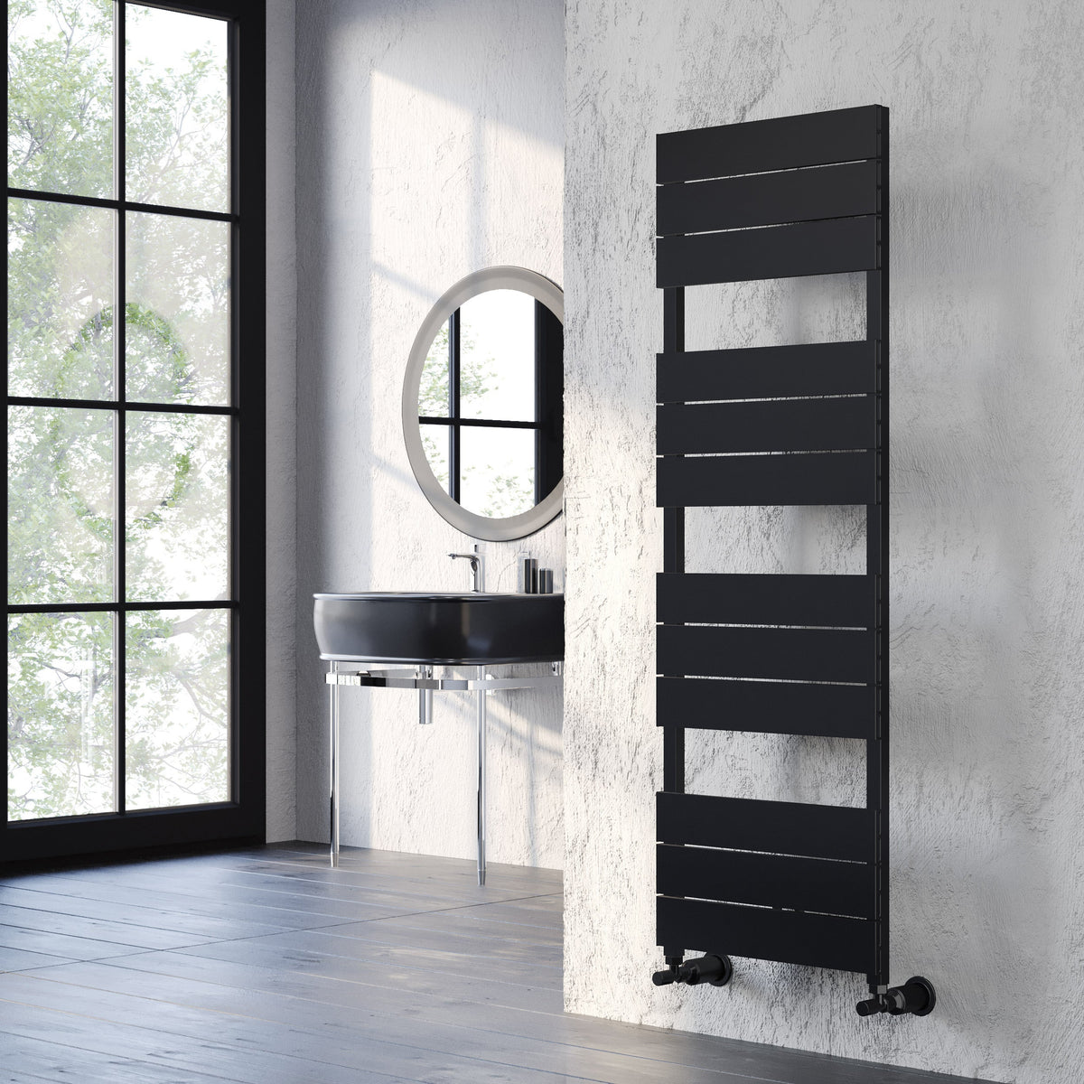 Brampton Vertical Anthracite Aluminium Radiator 1500mm (H) x 500mm (W)