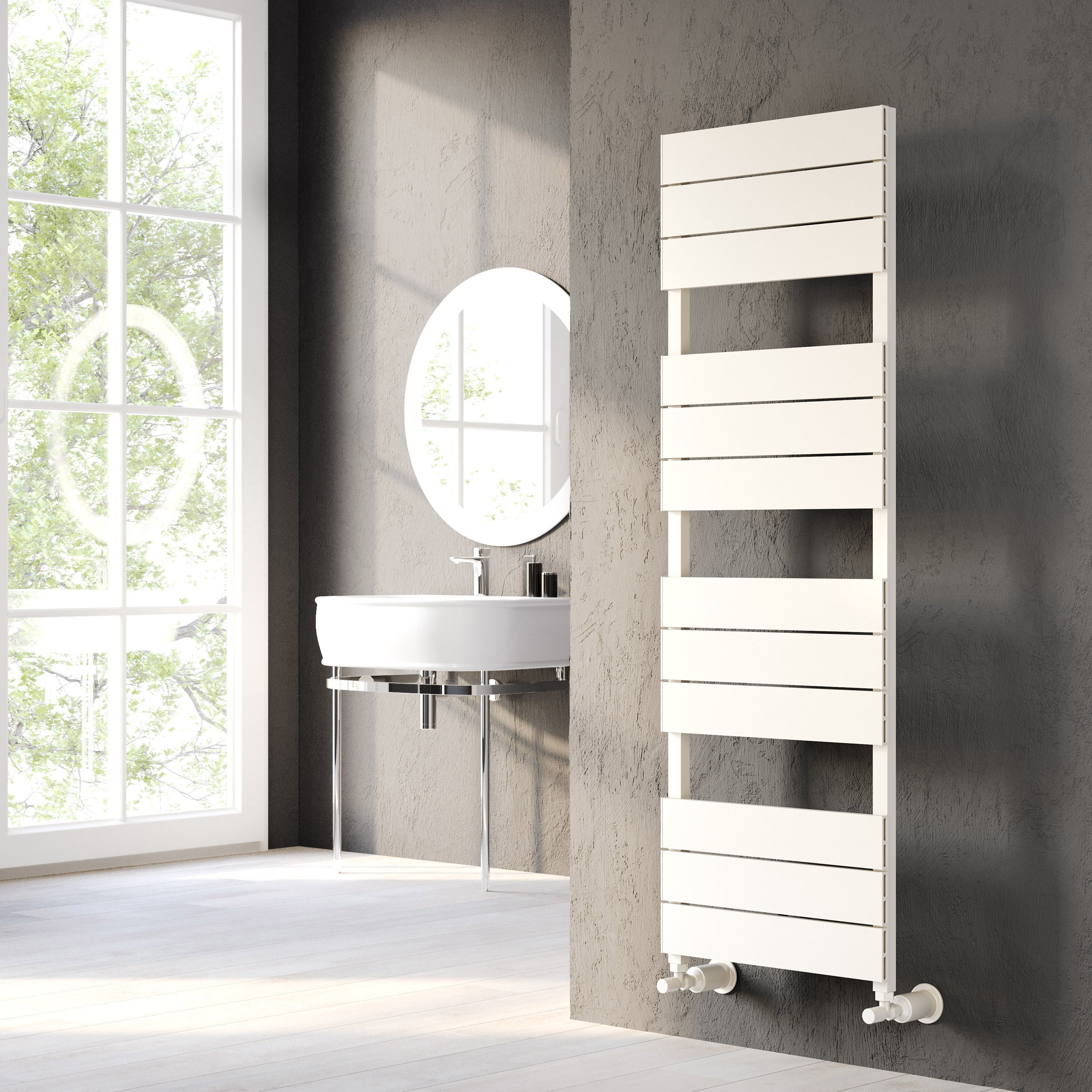 Brampton Vertical White Aluminium Radiator 1500mm (H) x 500mm (W)