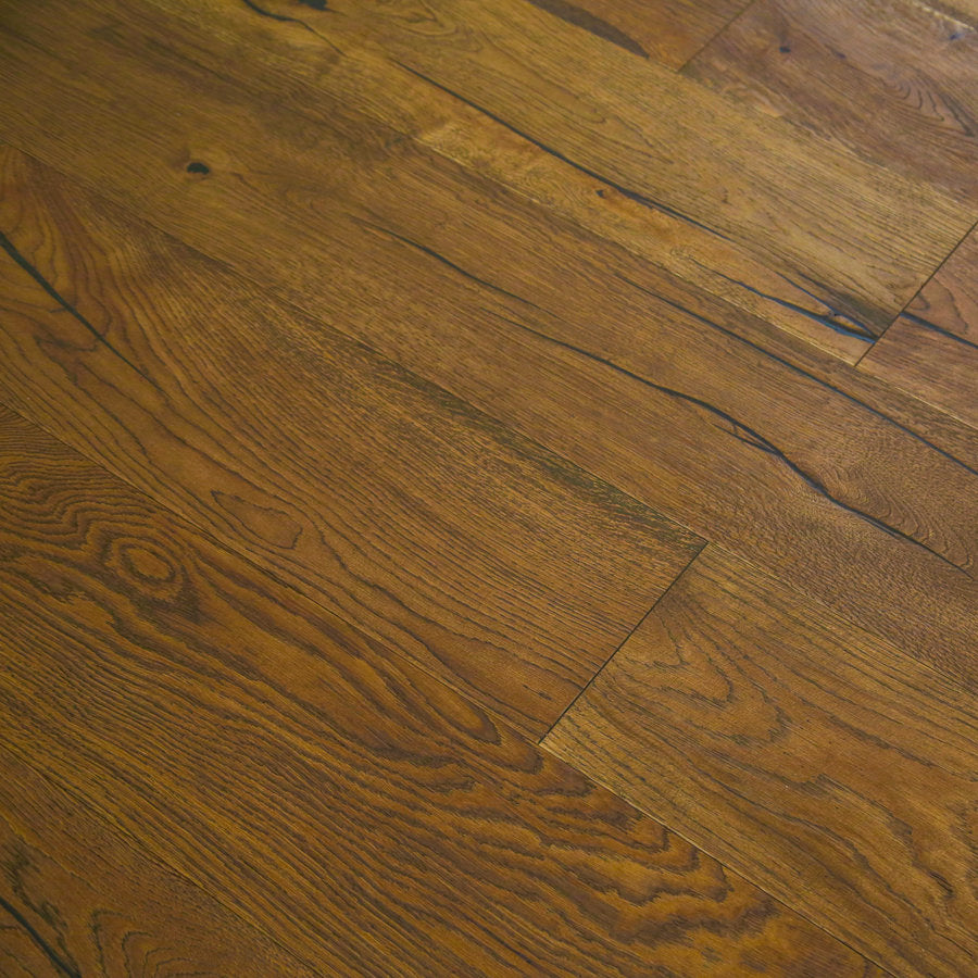 Ovara Antique Engineered Whiskey Barrel Oak Planks Flooring, Brushed & Hard Wax Oiled: 20.0 x 190 x 1,900 mm