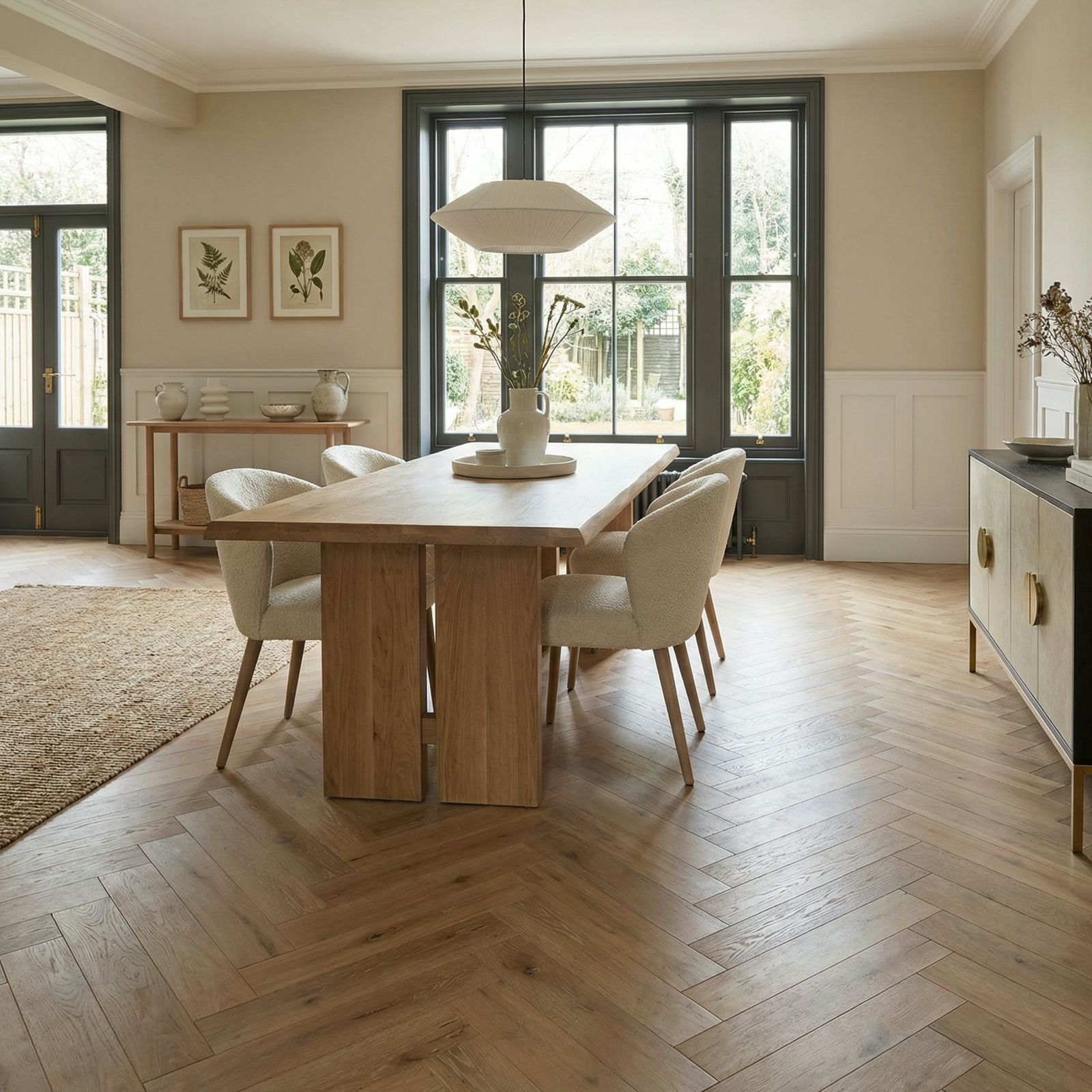 Ovara Antique Engineered Edlingham Oak Herringbone Flooring, Brushed & Matt Lacquered Antique: 15.0 x 125 x 625 mm