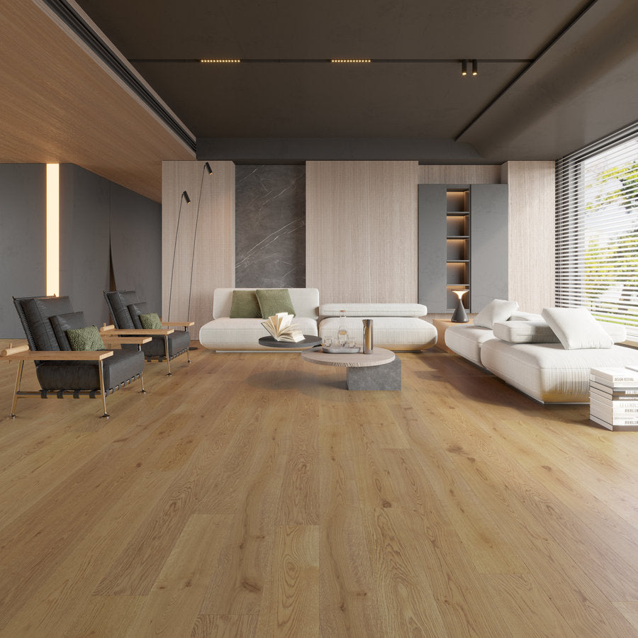 Ovara Engineered Natural Oak Planks Flooring, Brushed & UV Oiled: 20.0 x 191 x 1,900 mm