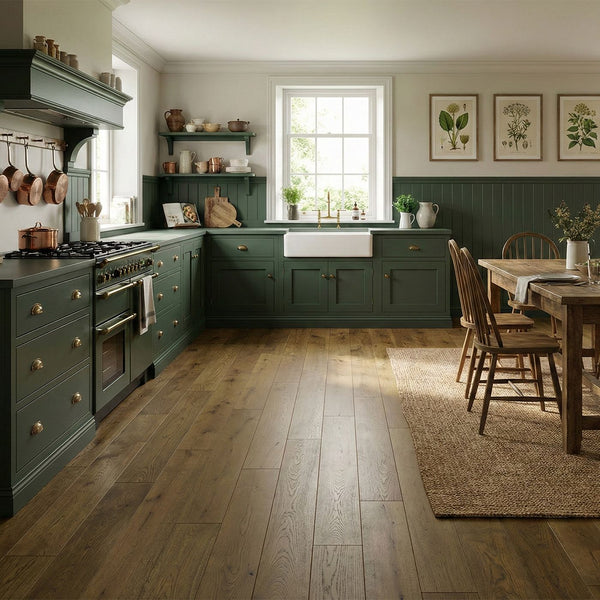 Ovara Rustic Engineered Smoked Stained Oak Planks Flooring, Brushed & UV Oiled: 14.0 x 180 x 1,900 mm