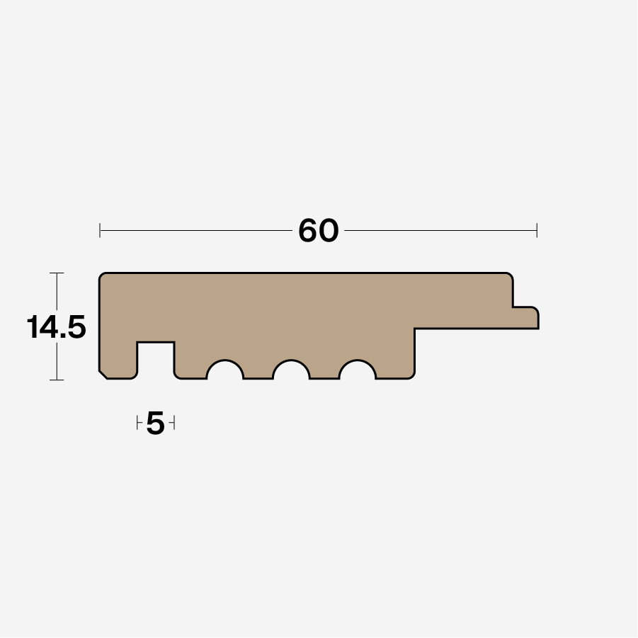 Boen Matching Nosing Profile, Square Edged Click: 44.5 x 60mm, Band-2