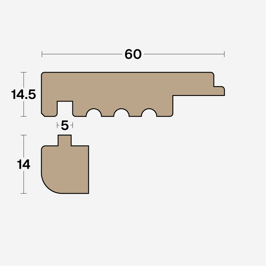 Boen Matching Nosing Profile, Square Edged Click: 28.5 x 60mm, Band-2