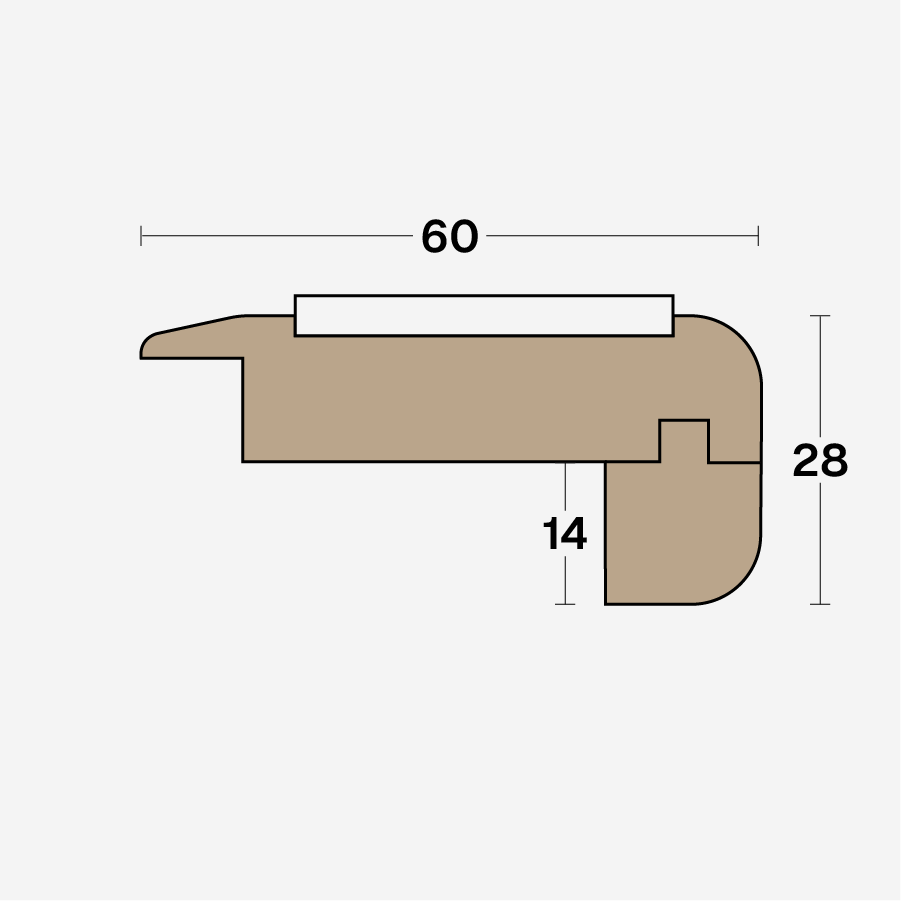 Boen Matching Nosing Profile With Anti-Slip Insert: 28 x 60mm, Band-1
