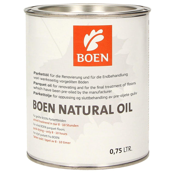 Boen Live Natural Oil, Transparent 0.75L, for finishing of sanded or untreated wooden surfaces